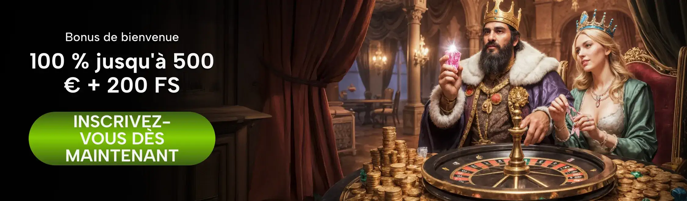 Bannière publicitaire LuckyMinning Casino avec offres exclusives