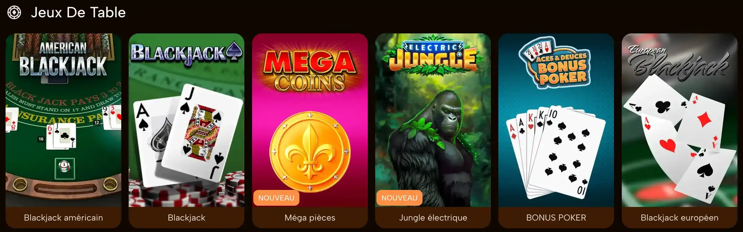 Jeux de table classiques : Blackjack, Roulette et Poker